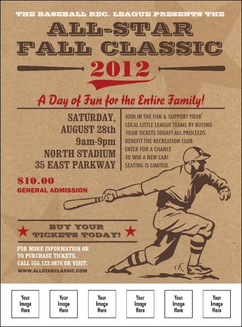 All Star Retro Baseball Logo Flyer