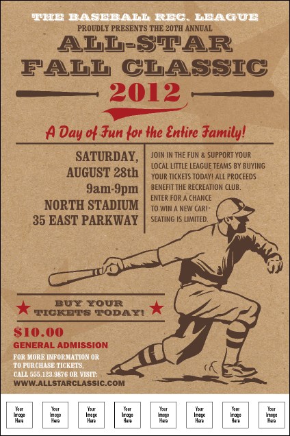 All Star Retro Baseball Logo Poster Product Front