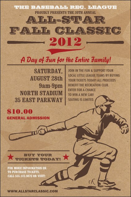 All Star Retro Baseball Poster Product Front