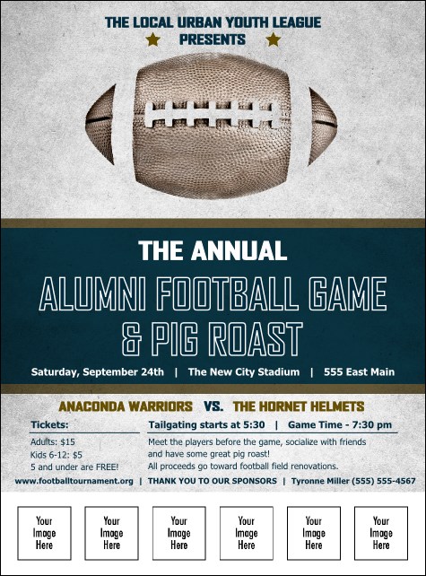 Football Blue Logo Flyer Product Front