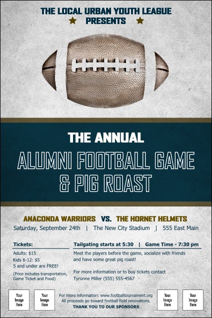 Football Blue Poster Product Front