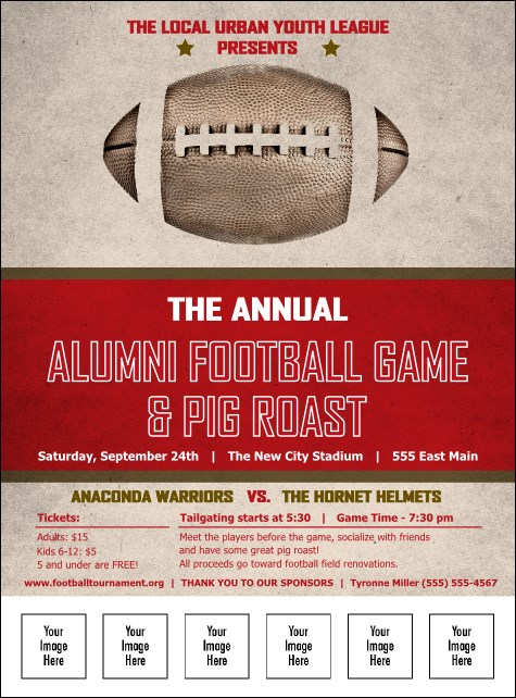 Football Red Logo Flyer Product Front