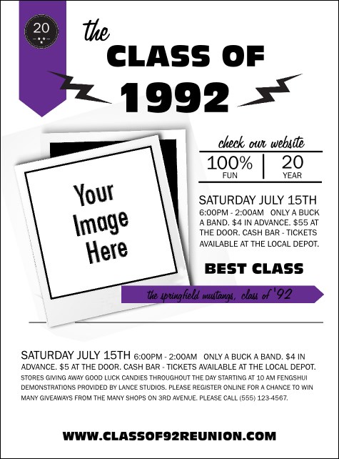 Class Reunion Mascot Purple Flyer Product Front