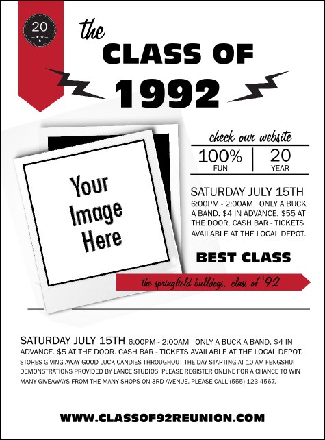 Class Reunion Mascot Red Flyer Product Front
