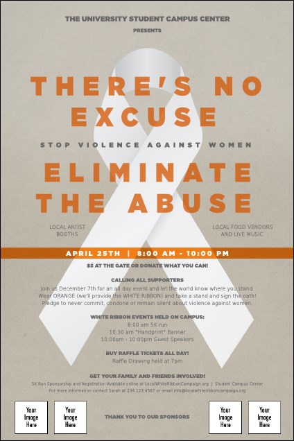 White Ribbon Poster Product Front