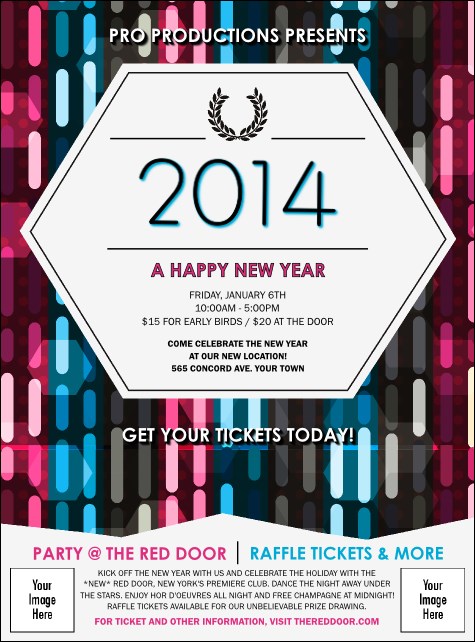 Year Neon Lights Flyer Product Front