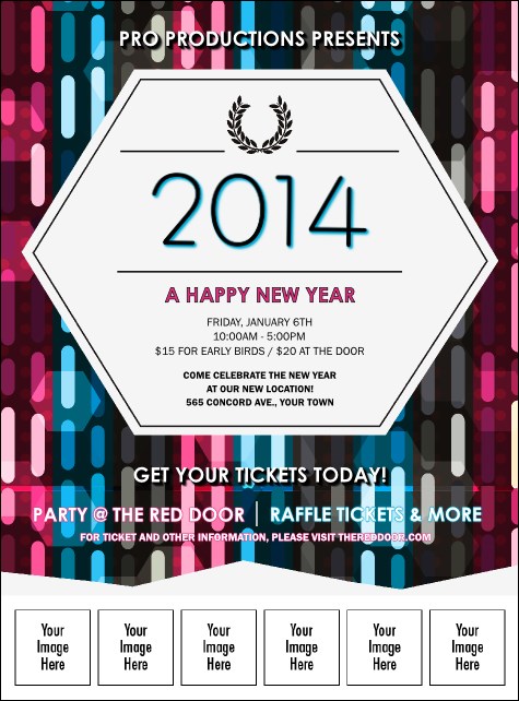 Year Neon Lights Logo Flyer Product Front