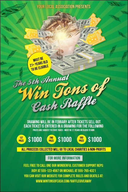 Cash Raffle Green Poster Product Front