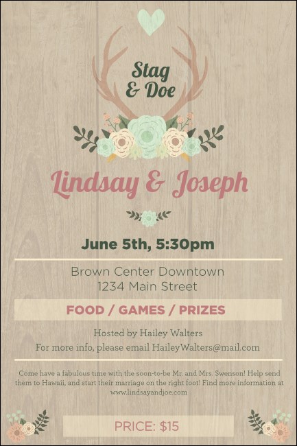 Flower Stag & Doe Poster Product Front