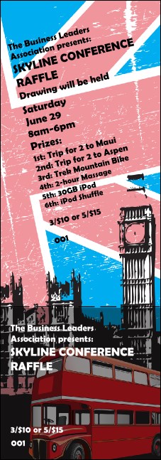 London Raffle Ticket Product Front