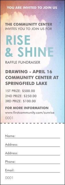 Clouds Raffle Ticket Product Front