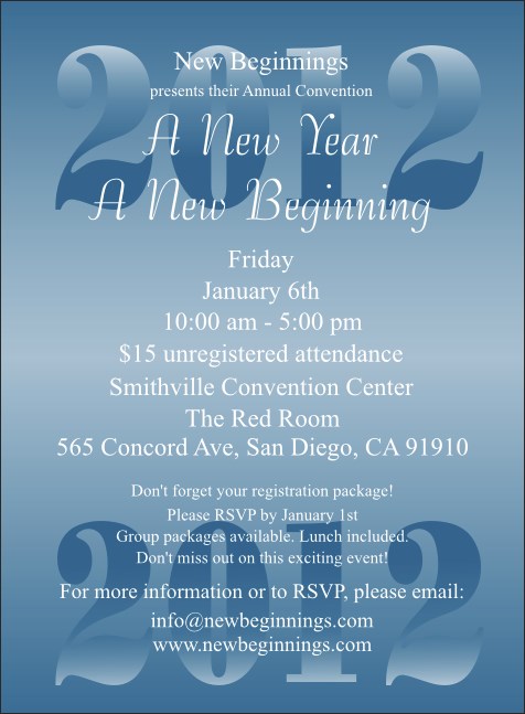 Year Invitation (Blue) Product Front