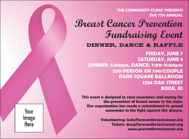 Pink Ribbon Invitation Product Front