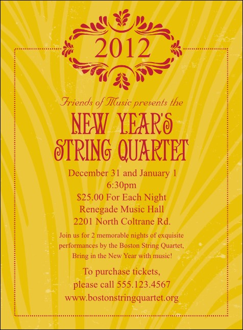 2012 Gold Semi-Formal Invitation Product Front