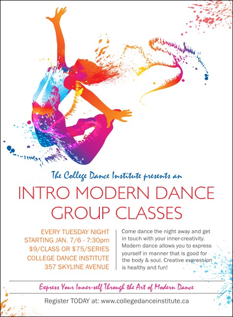 Modern Dance White Invitation Product Front
