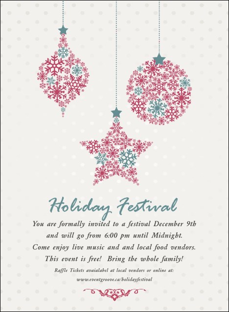 Snowflake Ornament Invitation
