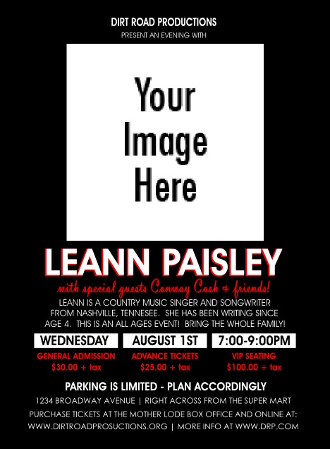 Your Photo Concert Black and Red Invitation Product Front