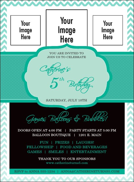 Happy Birthday Chevron Invitation Product Front