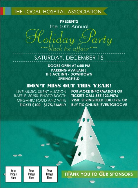 Paper Christmas Tree Invitation Product Front