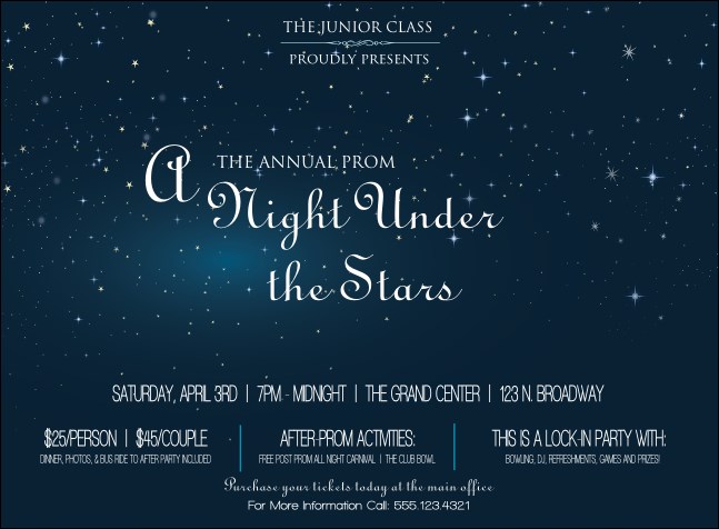 Star Theme Invitation Product Front