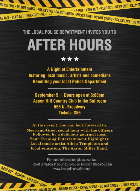 Police Caution Tape Invitation Product Front