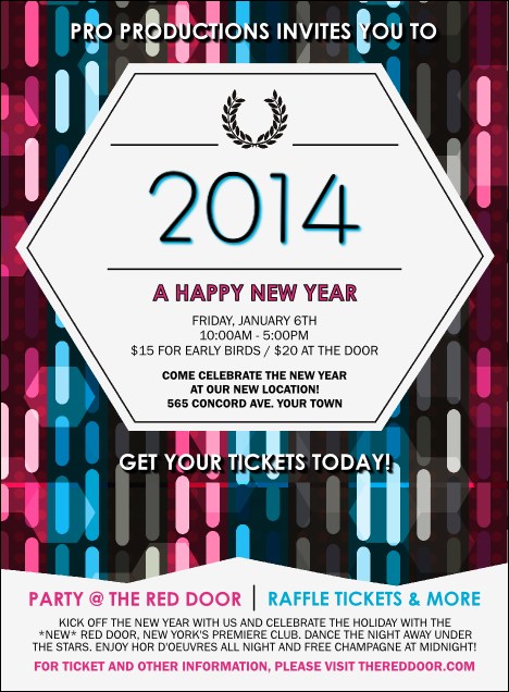 Year Neon Lights Invitation Product Front