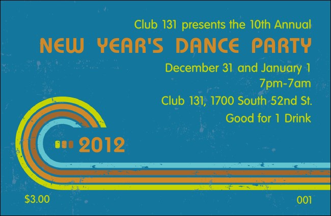 2012 Retro Rainbow Drink Ticket Product Front