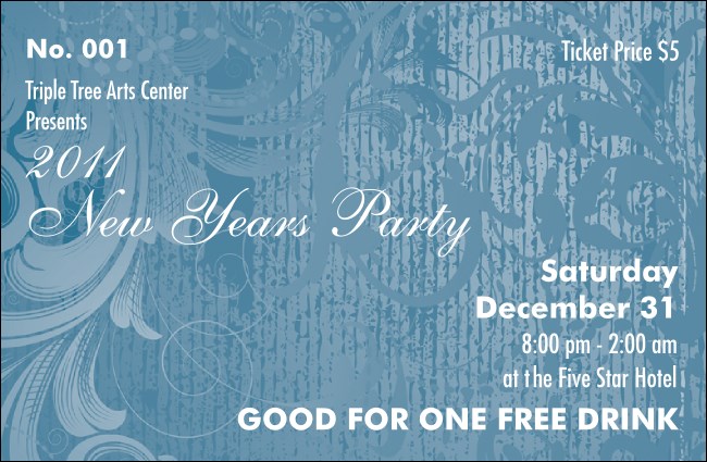 Year Classic Blue Drink Ticket Product Front