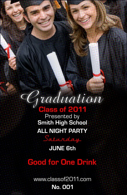 Graduation Diploma Drink Ticket Product Front