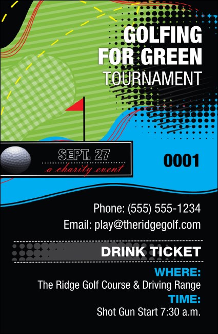 Golf Water Hazard Drink Ticket