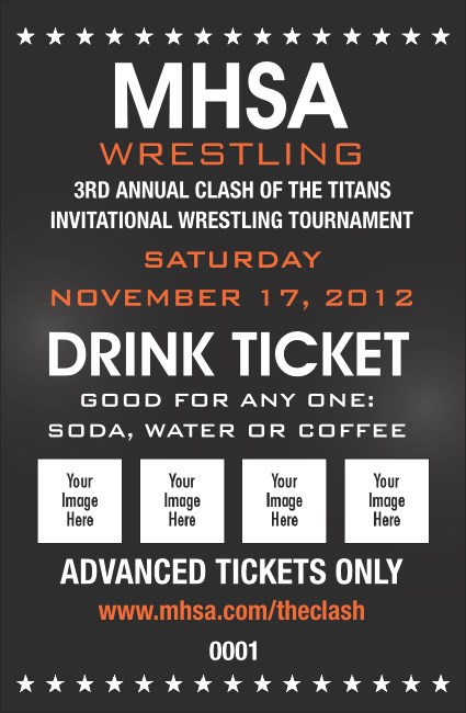Wrestling Drink Ticket (Black) Product Front