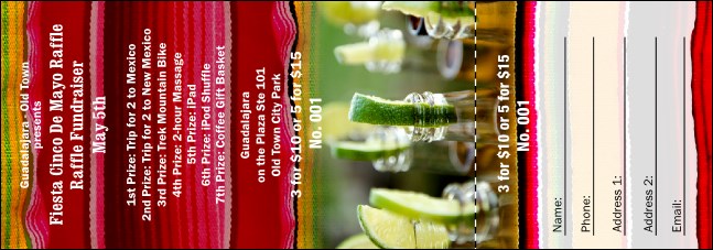 Margarita Beach Party Raffle Ticket Product Front