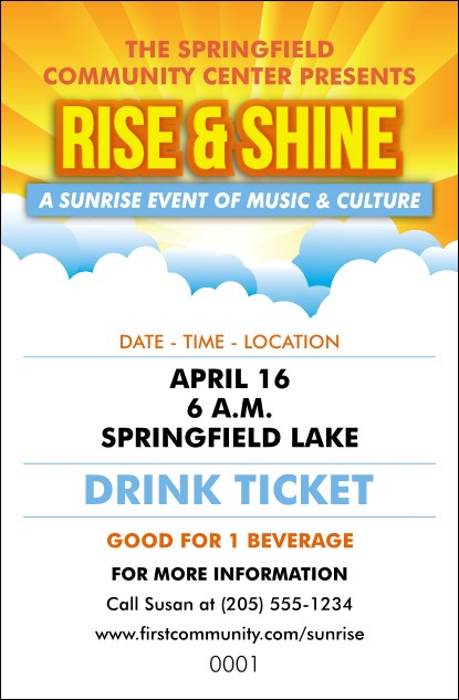 Sunrise Clouds Drink Ticket