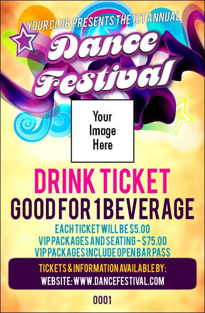 Disco Dance Drink Ticket Product Front