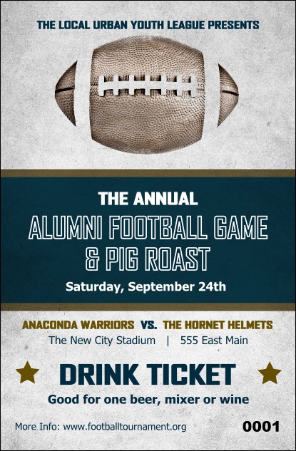 Football Blue Drink Ticket
