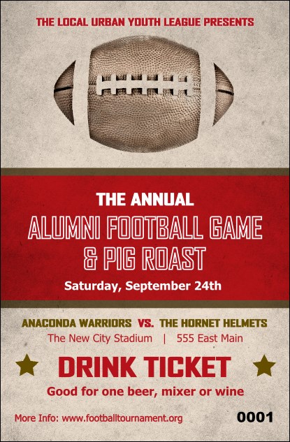 Football Red Drink Ticket
