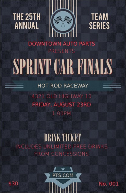 Car Racing Drink Ticket