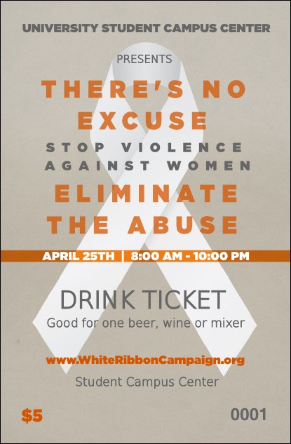 White Ribbon Drink Ticket Product Front