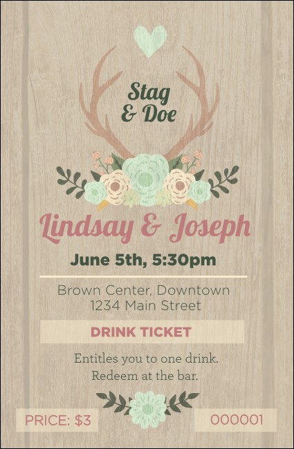 Flower Stag & Doe Drink Ticket Product Front