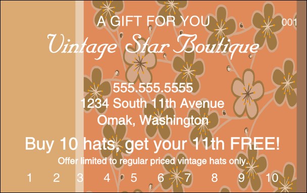 Retro Flowers Loyalty Card