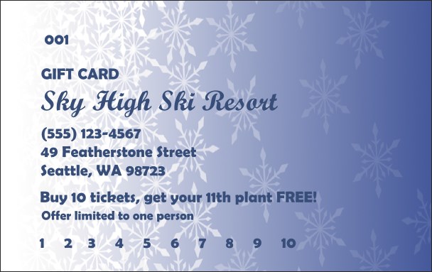 Winter Blizzard Loyalty Card Product Front