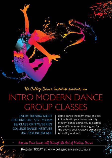 Modern Dance Black Postcard Product Front