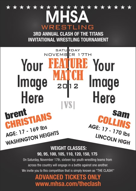 Wrestling Postcard (Black) Product Front