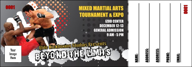 MMA Frontkick Raffle Ticket Product Front