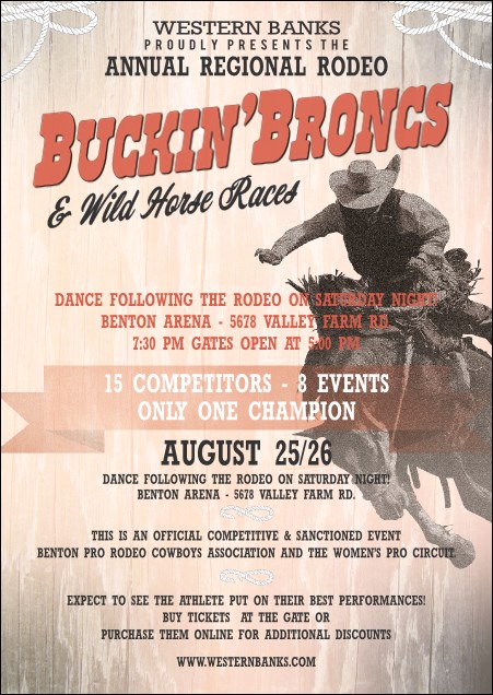 Bucking Bronco Rodeo Postcard
