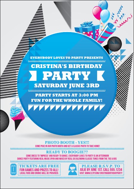Birthday Party Geometric Postcard