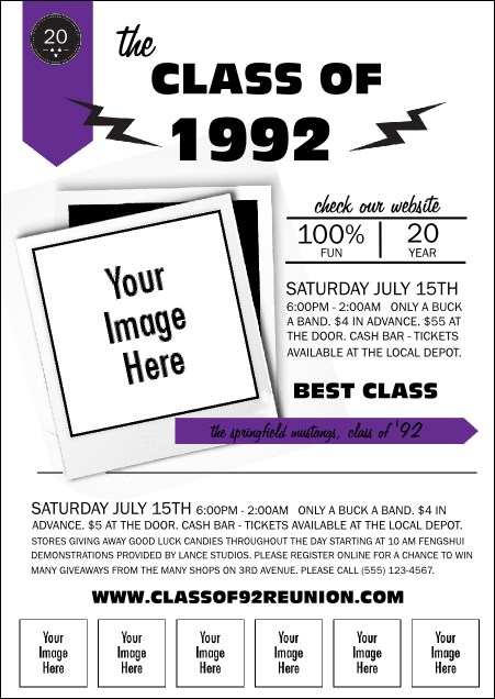 Class Reunion Mascot Purple Postcard Product Front