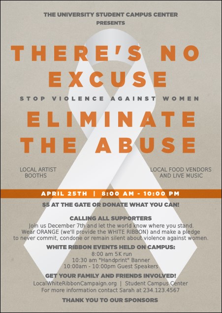 White Ribbon Postcard Product Front