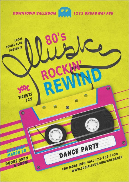 80s Music Postcard Product Front