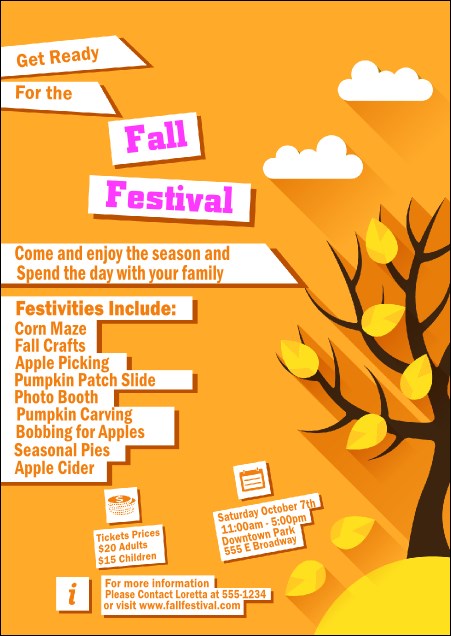 Fall Cut Paper Postcard Product Front